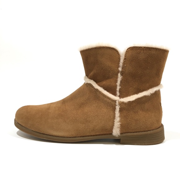 UGG Coletta Big Kids Ankle Boots -Chestnut Suede / UGGpure -Youth US 6 -NEW - Picture 3 of 8